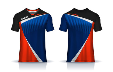 t-shirt sport design template, Soccer jersey mockup for football club. uniform front and back view.