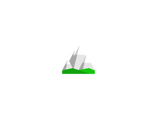 Snowcapped mountain vector flat icon. Isolated snow capped mountain emoji illustration 