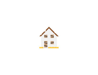 Derelict House vector flat icon. Isolated Abandoned, Old House emoji illustration 