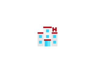 Hotel vector flat icon. Isolated hotel building emoji illustration 