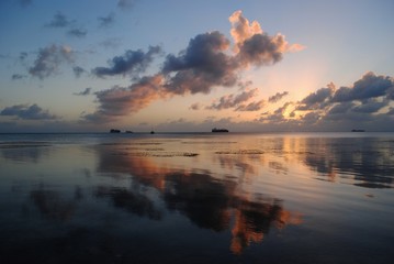 Fototapeta na wymiar Tropical island sunset photos