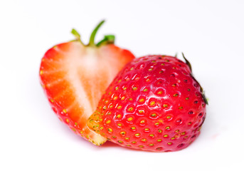 Strawberries on a white background
