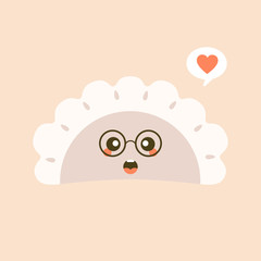 Dumplings (pierogi, varenyky, pelmeni, ravioli) set. Dumplings isolated on background. Polish cuisine. Eastern european cuisine. Vector hand drawn illustration.