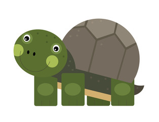 cartoon scene with turtle on white background illustration