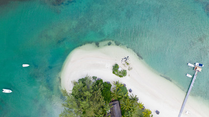 Strand auf Mauritius von oben fotografiert