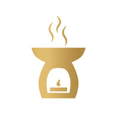 golden essential oil diffuser icon- vector illustration