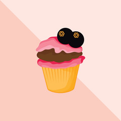 sweet cupcake vector, cute cupcake vector illustration