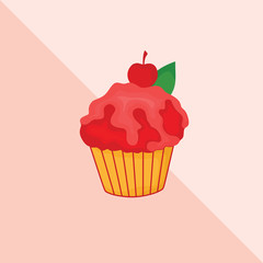 sweet cupcake vector, cute cupcake vector illustration