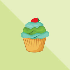 sweet cupcake vector, cute cupcake vector illustration