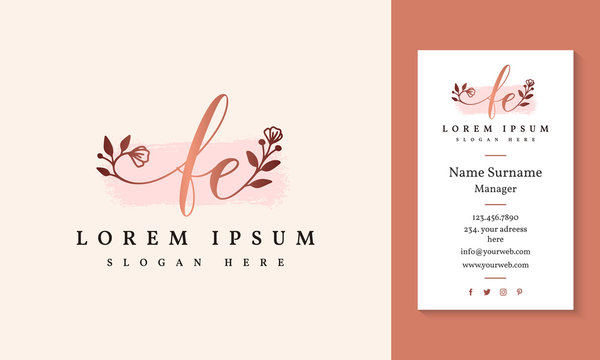 Initial fe feminine logo collections template - vector