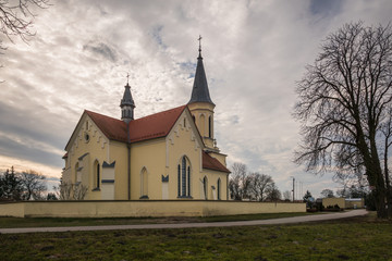 Fototapeta na wymiar Church of the Nativity of the Blessed Virgin Mary in Pieczyska, Mazowieckie, Poland