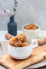 Luxury handmade chocolate bonbon assortment of delicious decorative round truffles for a celebration