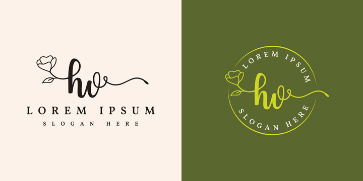 Initial hv feminine logo collections template - vector