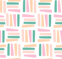 Seamless pattern with stripes. Childish, Scandinavian style background. Vector Illustration for textile, fabric, wallpaper, web design