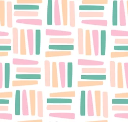 Dekokissen Nahtloses Muster mit Streifen. Kindischer, skandinavischer Hintergrund. Vektor-Illustration für Textilien, Stoffe, Tapeten, Webdesign © skvalval