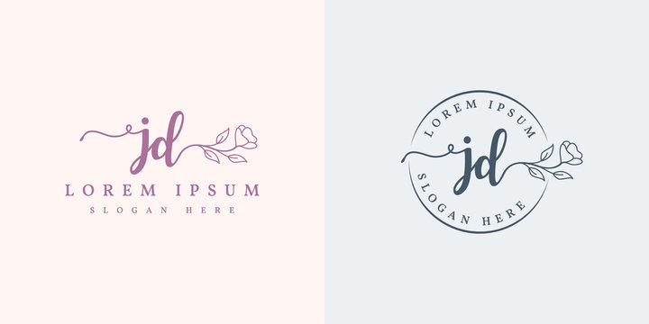 Initial jd feminine logo collections template - vector