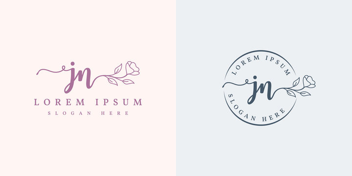 Initial jm feminine logo collections template - vector