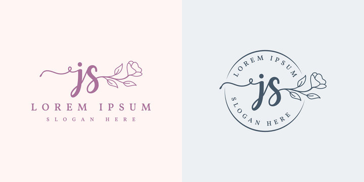 Initial js feminine logo collections template - vector