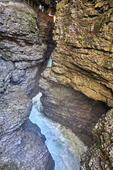 The “Breitachklamm“ is an imposing rock canyon in the Bavarian Alps near “Obersdorf“, Germany.