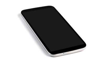 Modern touch screen smartphone isolated on white with shadow