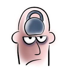 Man with a heaviness in his head