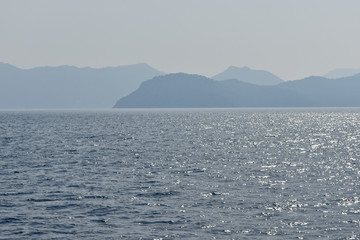 mountains on the Aegean coast. Turkey
