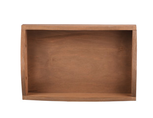 Wooden box on a white background. Tray.