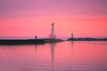 lighthouse at sunset