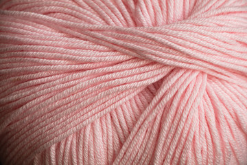 Fototapeta na wymiar closeup of pink yarn ball