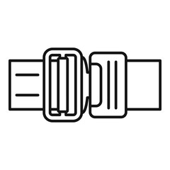 Seatbelt icon. Outline seatbelt vector icon for web design isolated on white background