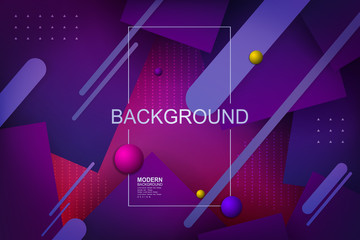 Dark pink design with blue squares, stripes and small circles