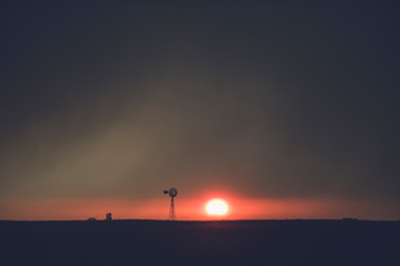 Pampas sunset landscape, La pampa, Argentina