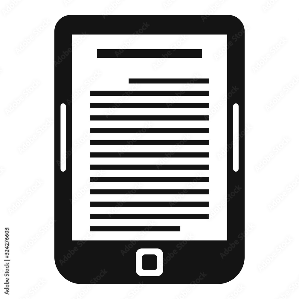 Poster ebook reader icon. simple illustration of ebook reader vector icon for web design isolated on white 