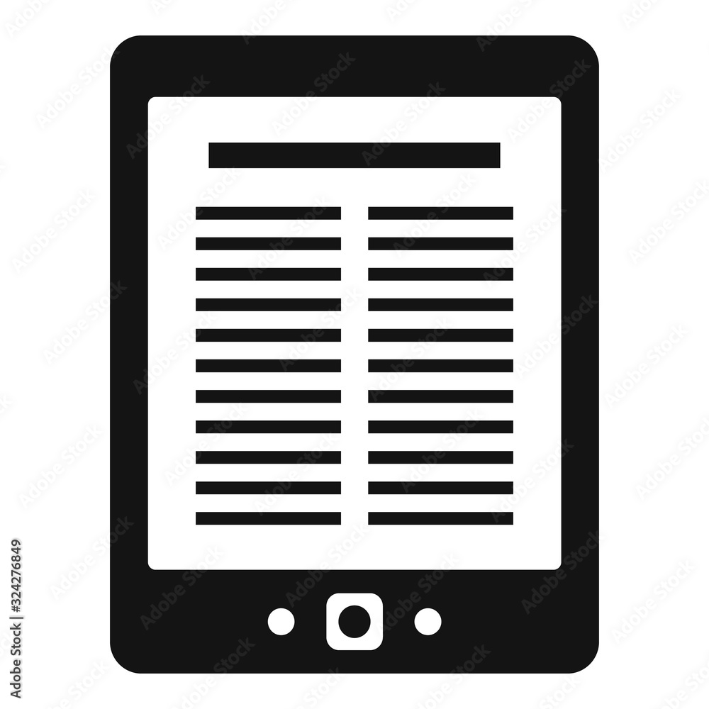 Poster library ebook icon. simple illustration of library ebook vector icon for web design isolated on whit