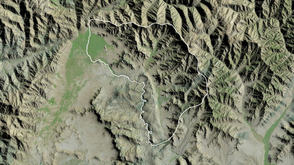 Kapisa, Afghanistan - outlined. Satellite