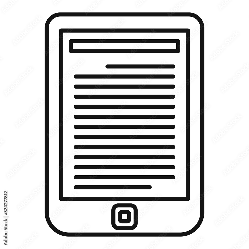 Poster ebook reader icon. outline ebook reader vector icon for web design isolated on white background