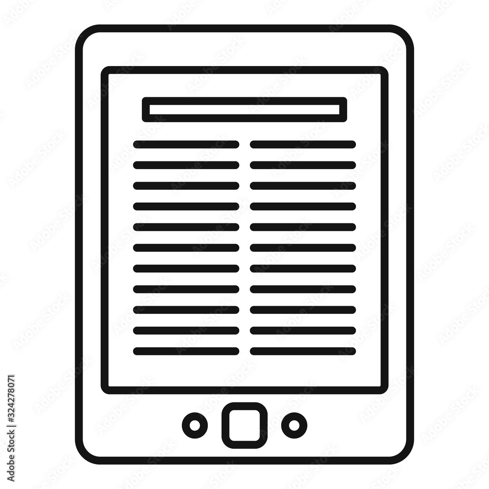 Aufkleber library ebook icon. outline library ebook vector icon for web design isolated on white background