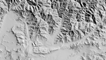 Laghman, Afghanistan - outlined. Grayscale