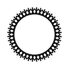 New ink Abstract circle pattern mandala flower floral petal stack zentangl spirograph modern circular pattern sun star rays tribal lace motif black white single art mehendi Digital textile frame stamp