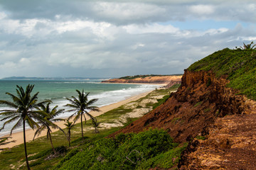 Fototapeta na wymiar Paradise beaches in northern Brazil. Coastal holiday landscape.