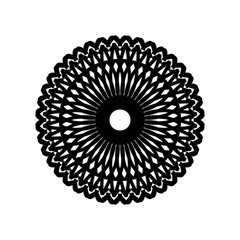 New ink Abstract circle pattern mandala flower floral petal stack zentangl spirograph modern circular pattern sun star rays tribal lace motif black white single art mehendi Digital textile frame stamp