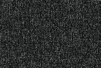 Fototapeta premium Distressed overlay texture of weaving fabric, cloth knitted. Vector illustration. Grunge black and white abstract monochrome background.