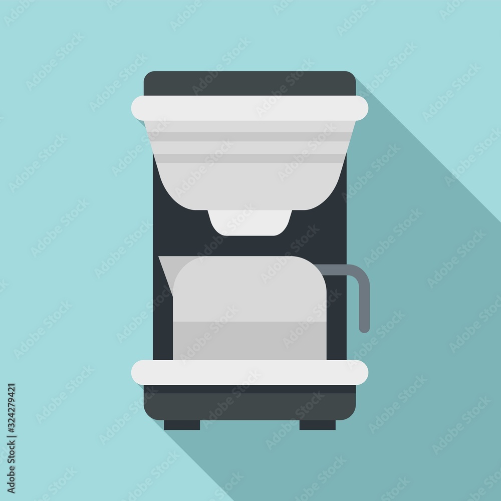 Poster coffee machine maker icon. flat illustration of coffee machine maker vector icon for web design