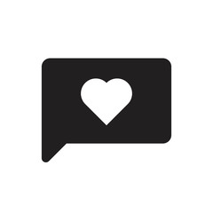 love chat icon, love talk sign/symbol vector