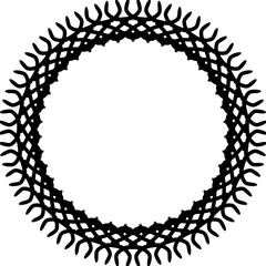 New ink Abstract circle pattern mandala flower floral petal stack zentangl spirograph modern circular pattern sun star rays tribal lace motif black white single art mehendi Digital textile frame stamp
