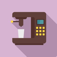 Steam coffee machine icon. Flat illustration of steam coffee machine vector icon for web design