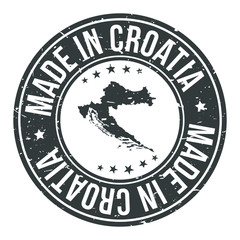 Made in Croatia Map. Quality Original Stamp Design Vector Art.