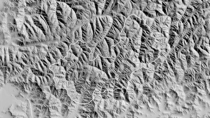 Nuristan, Afghanistan - outlined. Grayscale