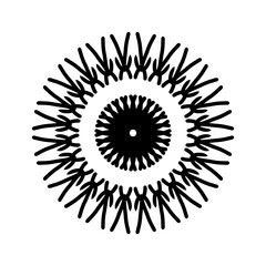 New ink Abstract circle pattern mandala flower floral petal stack zentangl spirograph modern circular pattern sun star rays tribal lace motif black white single art mehendi Digital textile frame stamp