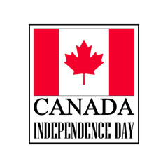 Happy Canada Independence Day. National holiday, celebrated in July 1. Vector Illustration with maple leaf for poster, card, banner, label 